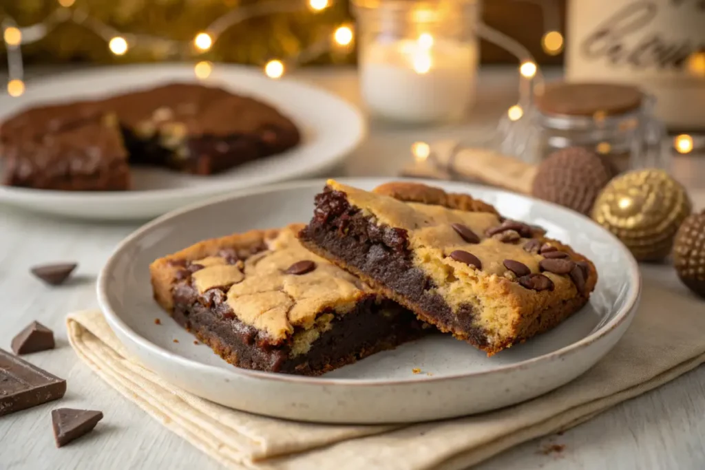 Delicious homemade brookie fresh from the oven.