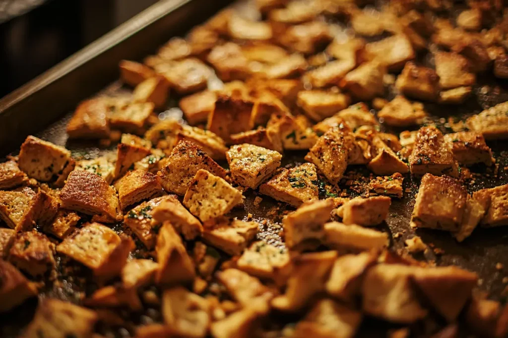 Chex Mix recipe oven on a baking sheet