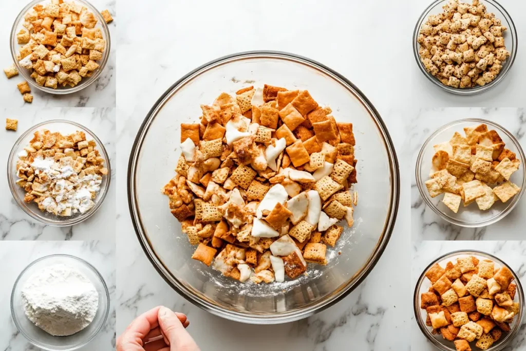 A bowl of the best homemade Chex Mix recipe.