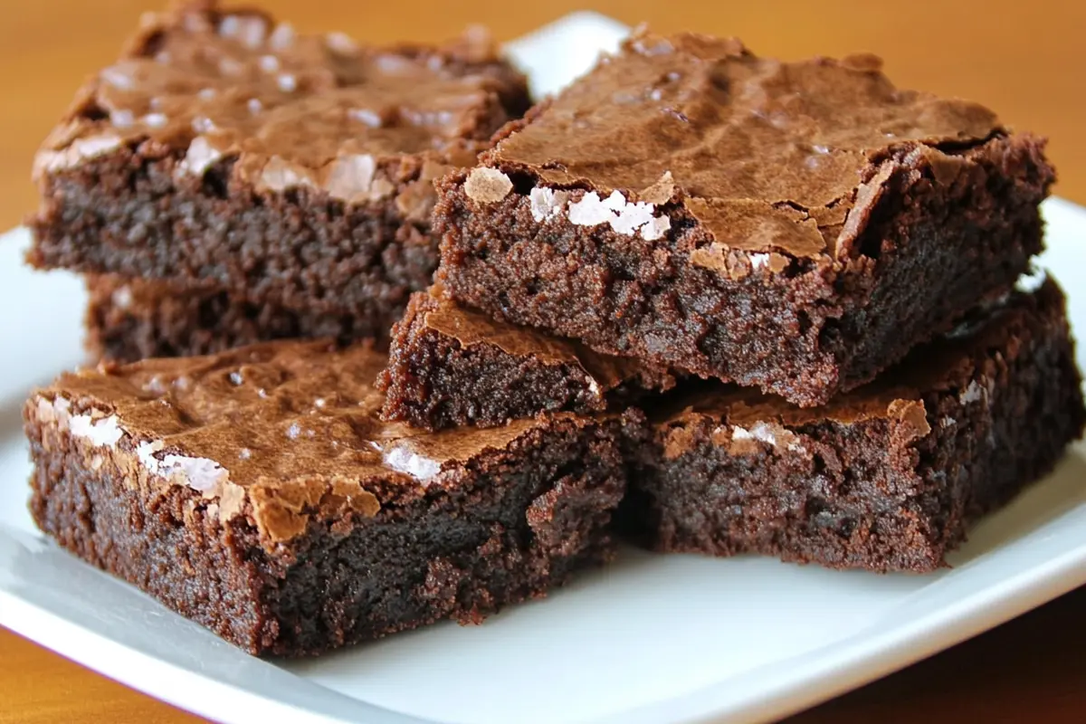 Delicious brownie mix brownies cooling on a wire rack