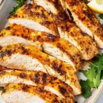 Baked chicken breasts on a plate