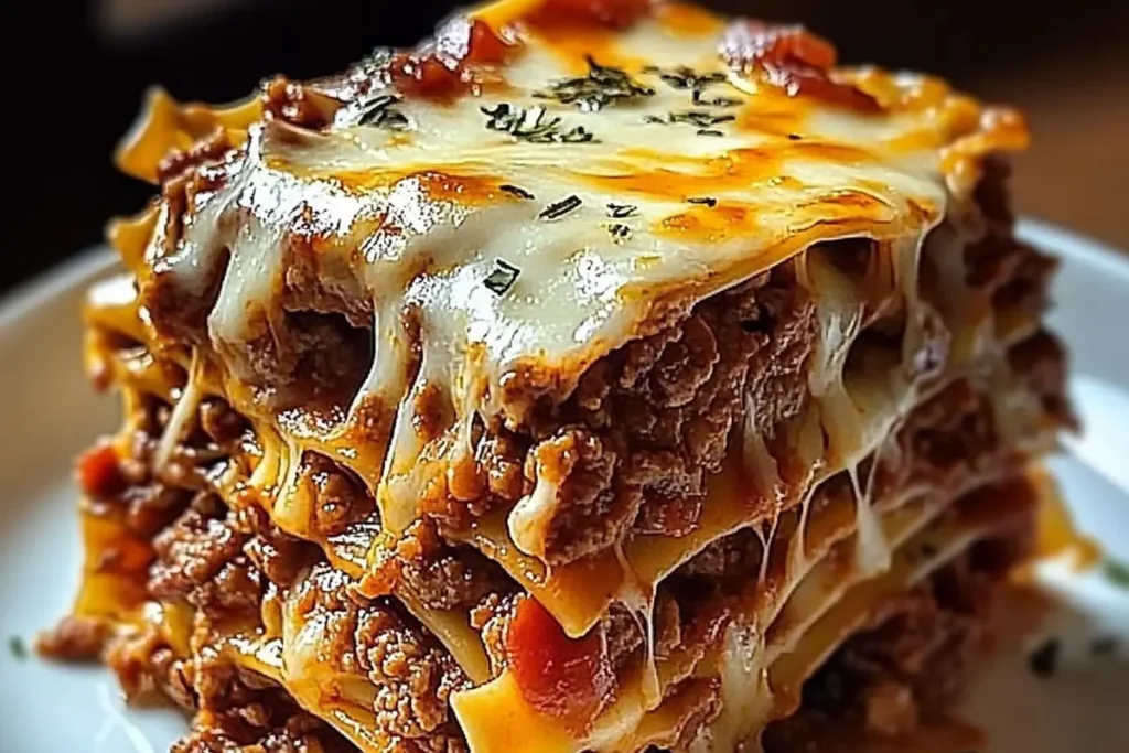 Delicious easy lasagna recipe ready to be served