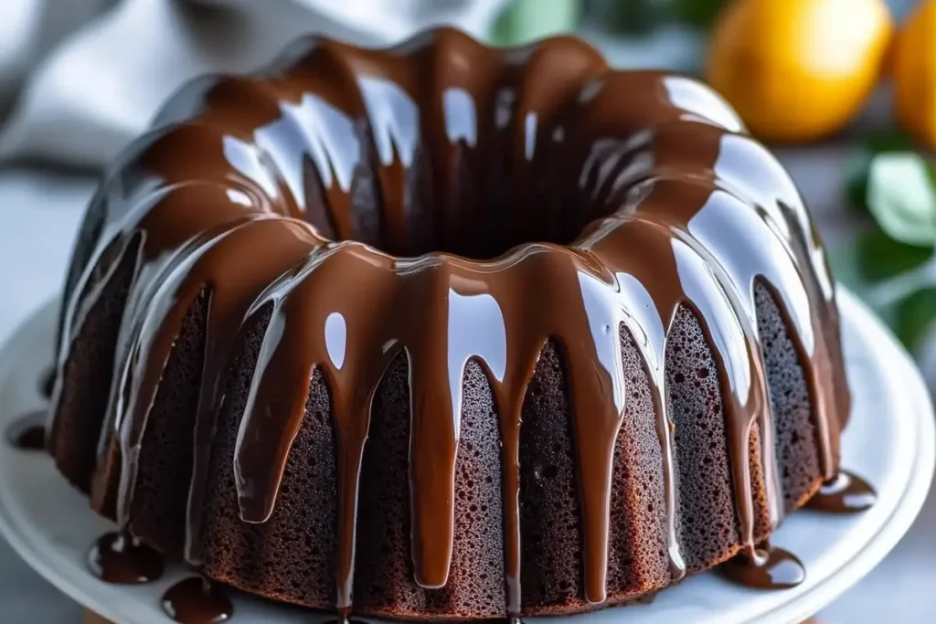 Best chocolate pound cake, sliced and ready to eat.