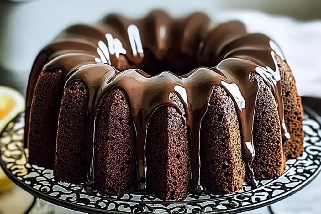 Delicious chocolate cream cheese pound cake Gordon Ramsay recipe.