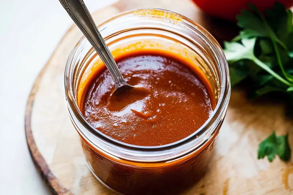 Homemade enchilada sauce recipe in a saucepan