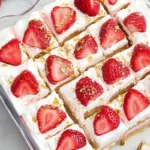 Delicious homemade strawberry tres leches cake