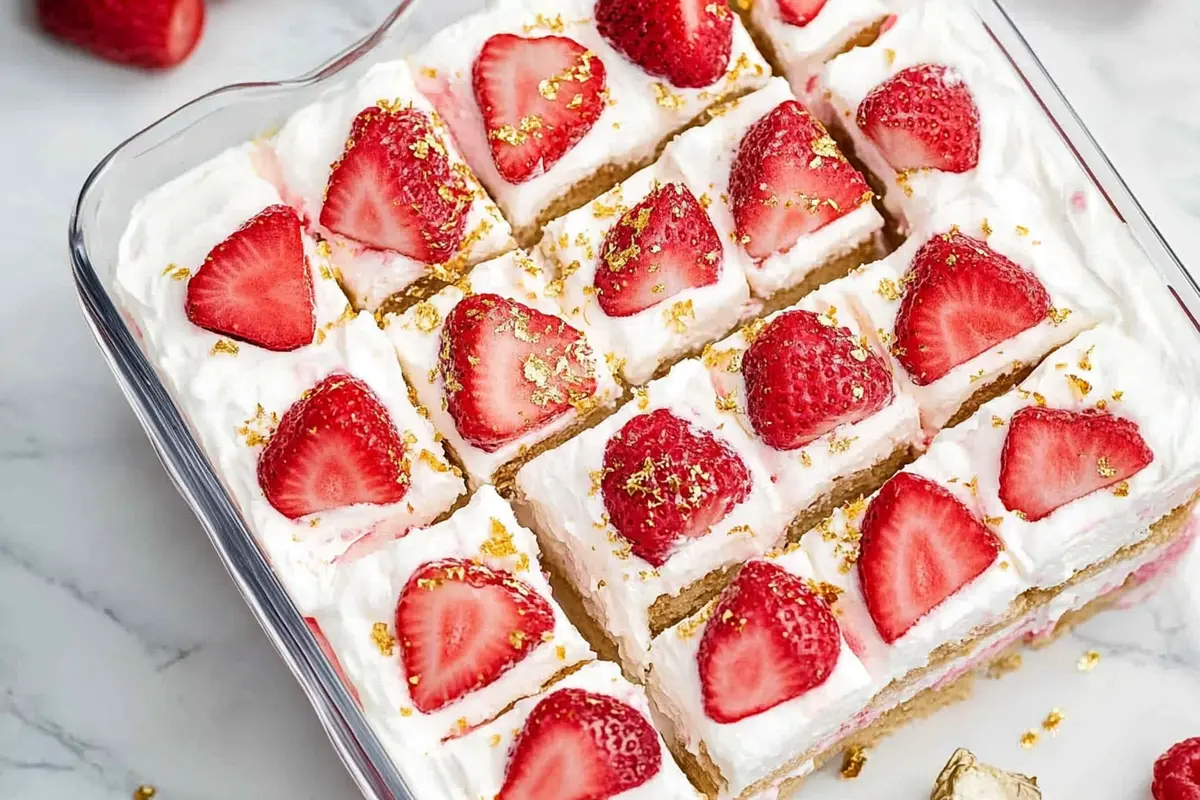 Delicious homemade strawberry tres leches cake