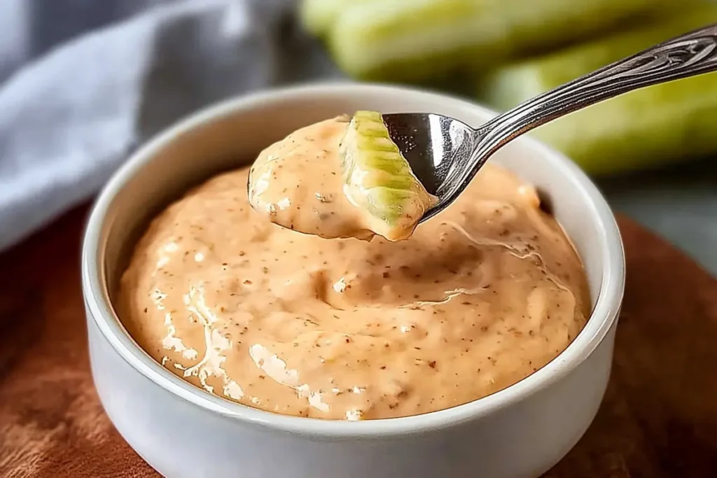 Close-up of homemade Big Mac sauce in a bowl.