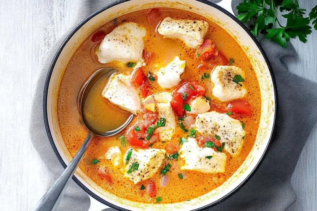 A delicious bowl of fish stew recipes.