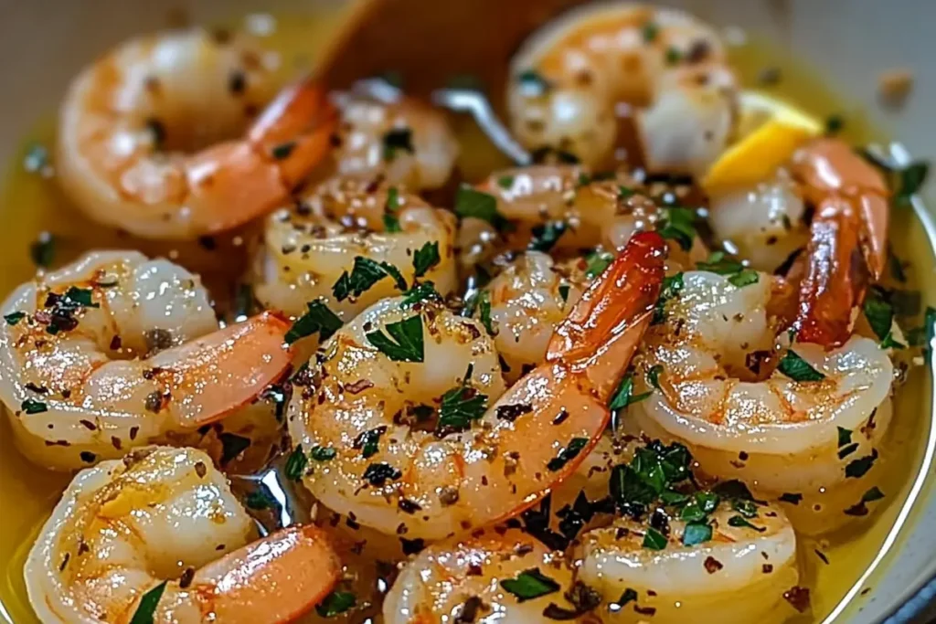 Simple garlic shrimp dish served on a plate