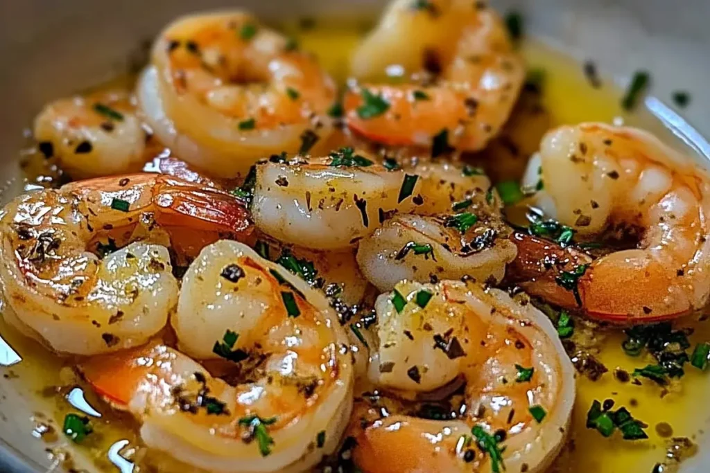 Simple garlic shrimp dish served on a plate