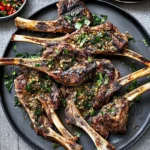 Deliciously seared lamb chop recipes on a plate.