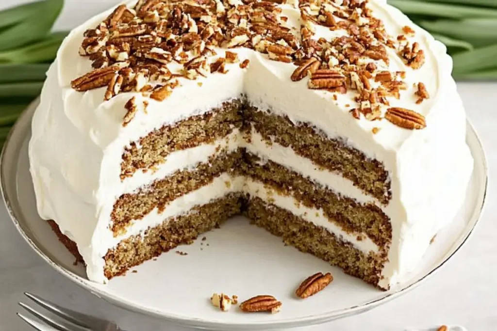 Delicious homemade hummingbird cake.