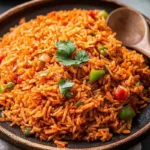 Freshly made Mexican rice recipe in a bowl.