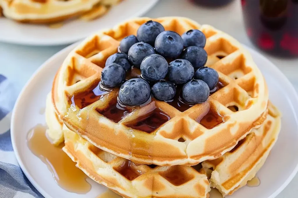 Stack of easy waffle recipe