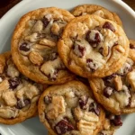 A bowl filled with ingredients for kitchen sink cookies.