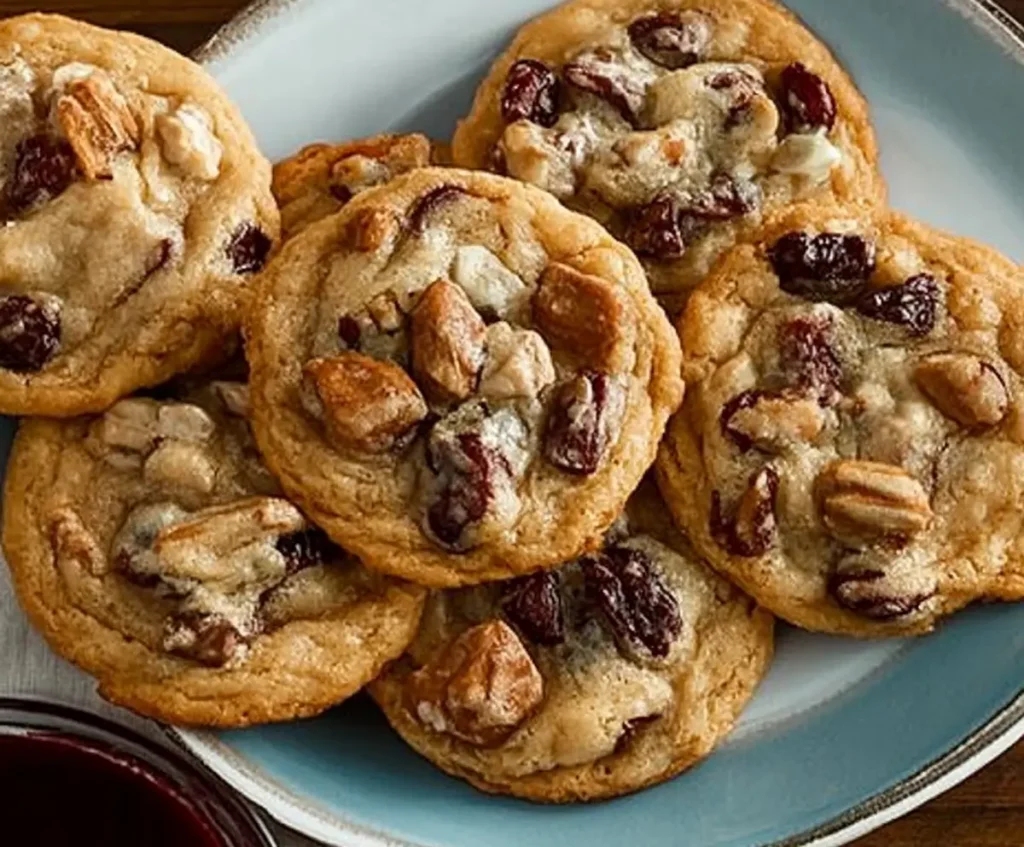 A bowl filled with ingredients for kitchen sink cookies.