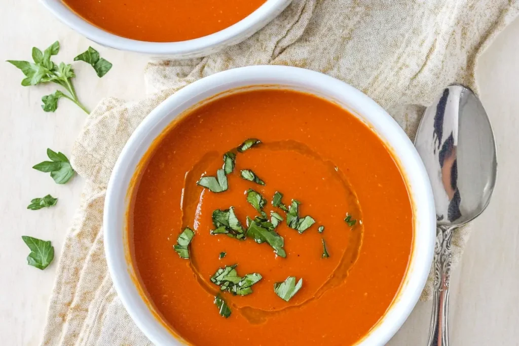 Person enjoying spicy tomato soup and grilled cheese.