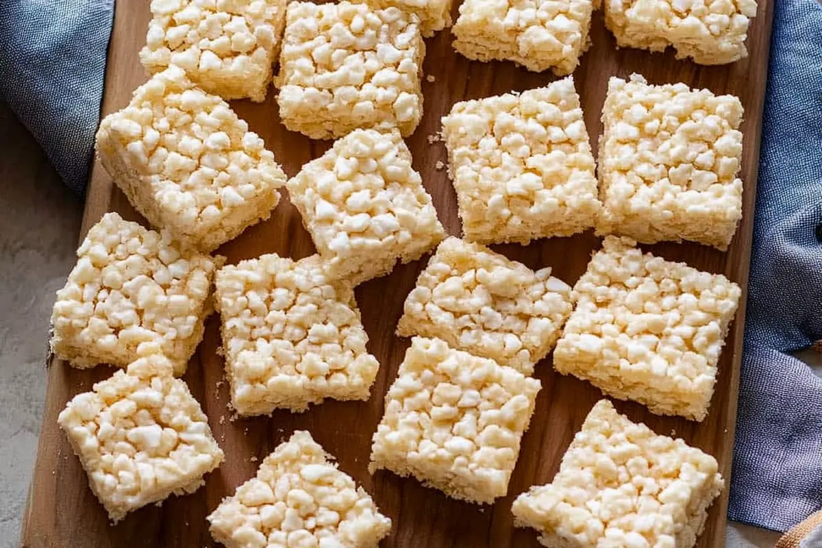 Children baking Marshmallow Rice Krispie Treats in a kitchen.