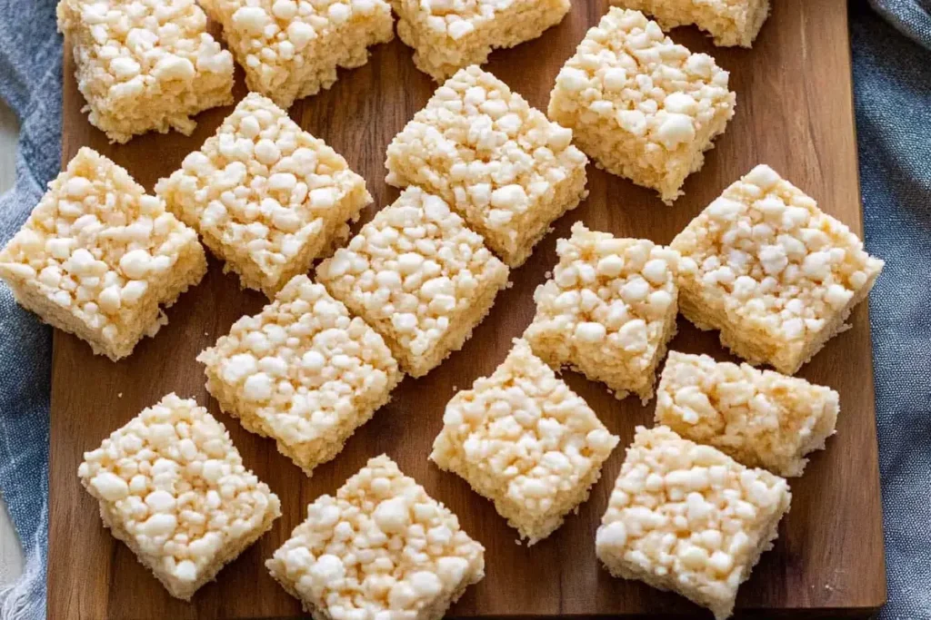 Children baking Marshmallow Rice Krispie Treats in a kitchen.